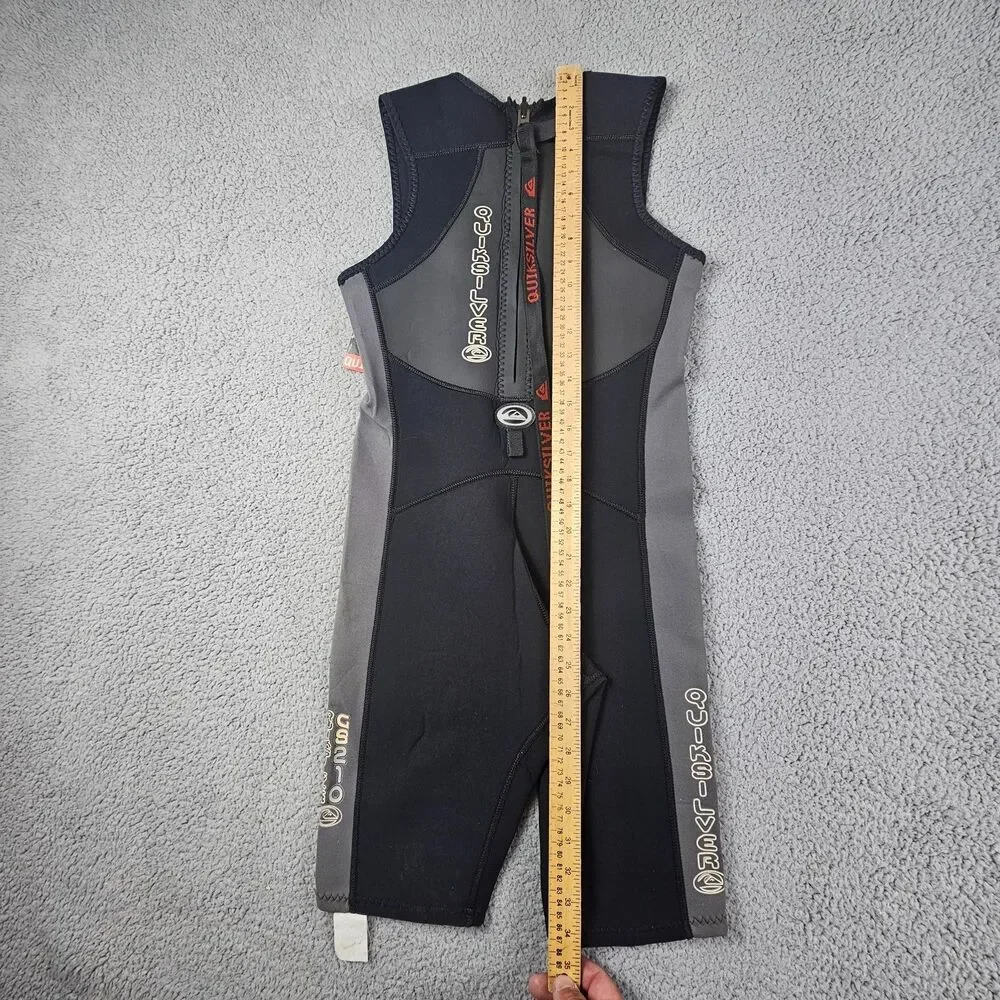 Quicksilver Wetsuit Youth XS Black Gray GS210 Back Zip Sleeveless Shorts NWT
